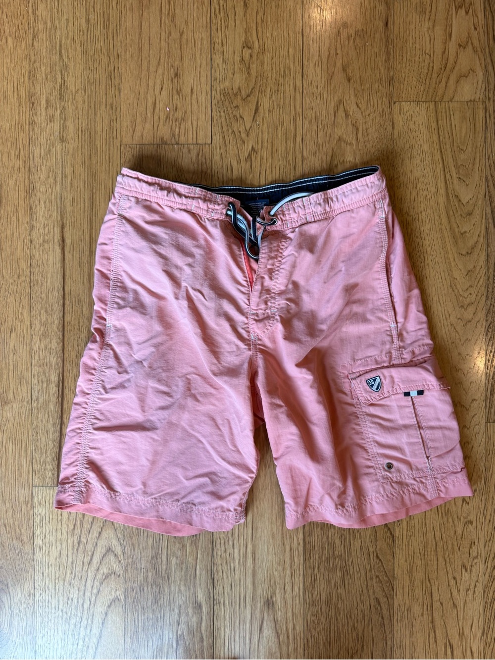 Men's Pink Swim Shorts - Classic Drawstring Beach Trunks